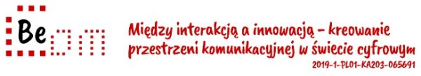 Logo projektu „Między interakcją a innowacją – kreowanie przestrzeni komunikacji w świecie cyfrowym” 