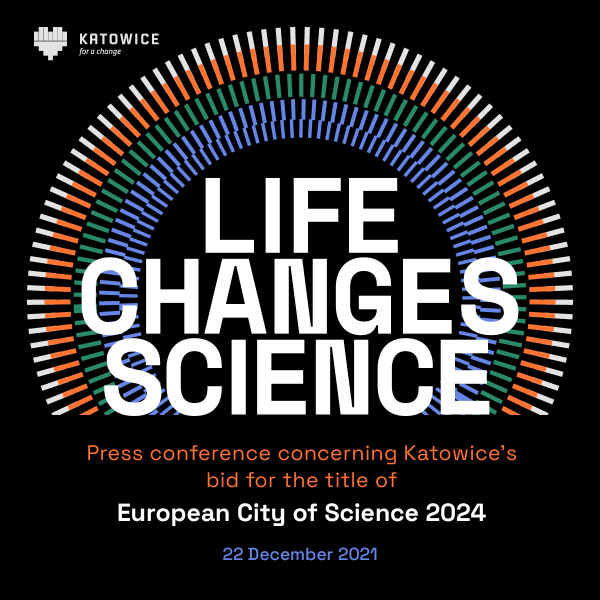 graphic: press conference concerning Katowice's bid for the title of European City of Science 2024