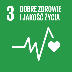 Ikona celu 3 ONZ: napis dobre zdrowie i jakość życia na zielonym tle