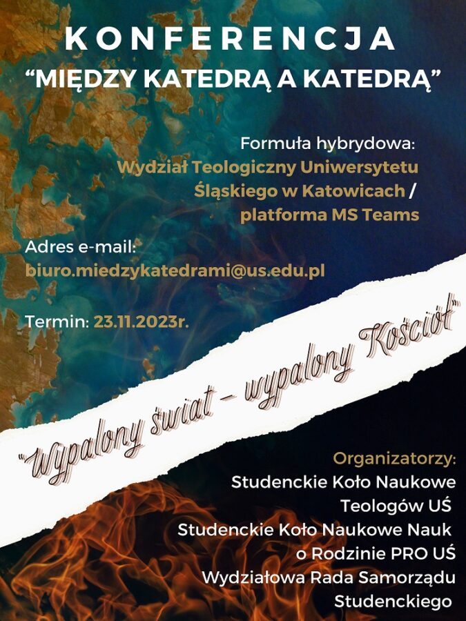 plakat konferencji „Między katedrą a katedrą”
