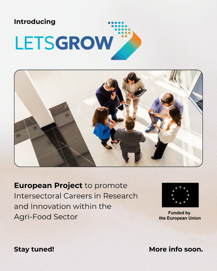 Grafika LETSGROW - projekt europejski promujący międzysektorowe kariery w obszarze rolno-spożywczym