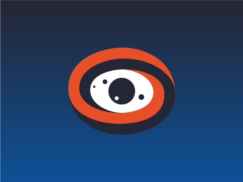 Grafika promująca konkurs Lemland 2021 (ikona: oko na granatowym tle)/Graphic design promoting Lemland 2021 (icon: eye against the dark blue background)