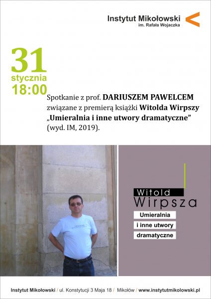 Plakat dotyczący promocji książki. Na zdjęciu prof. Dariusz Pawelec