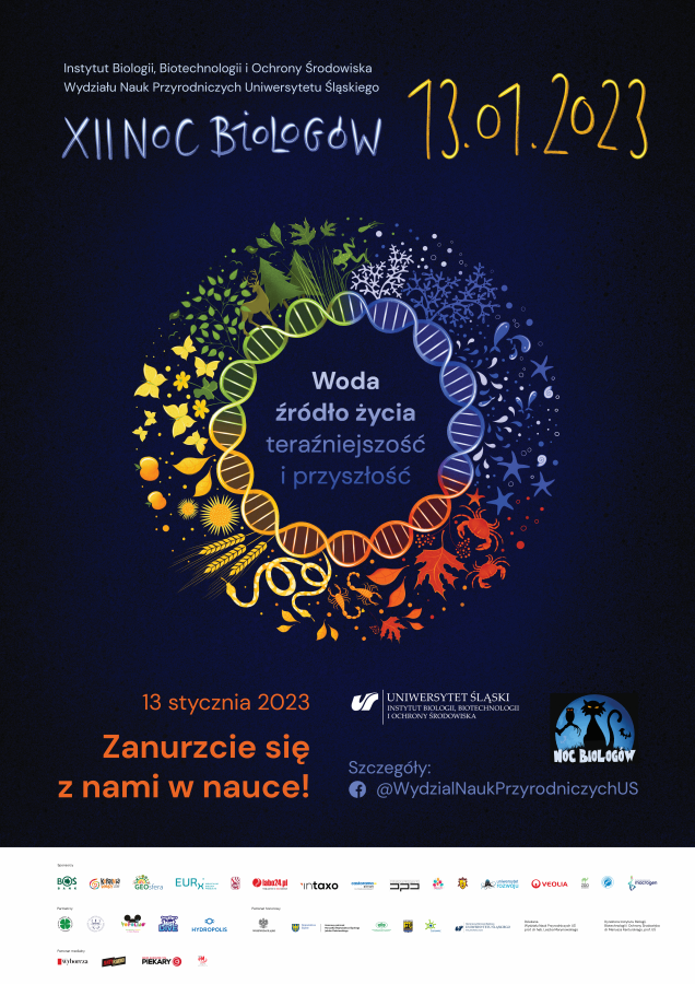 plakat promujący XII Noc Biologów