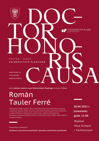 plakat dot. uroczystości nadania tytułu doktora honoris causa prof. Romanowi Taulerowi Ferre, tekst z plakatu dostępny jest w notce