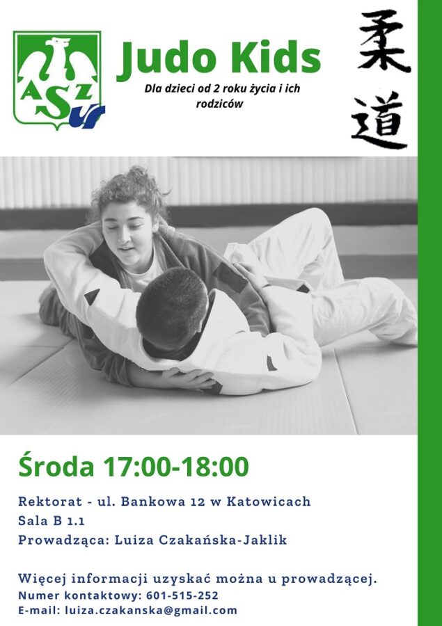 plakat promujący sekcję judo kids (tekst dostępny jest w notce na stronie)