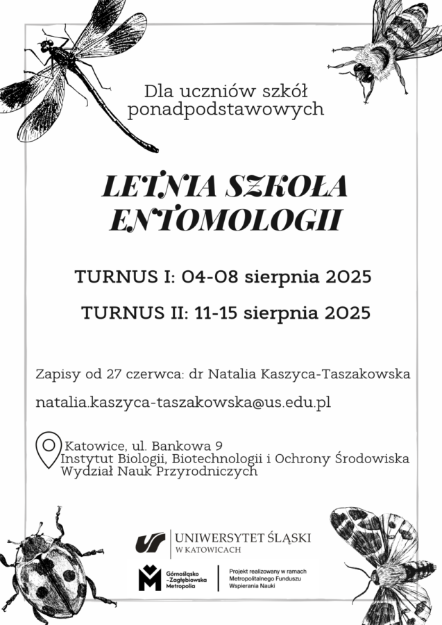 Plakat promujący Letnią Szkołę Entomologii