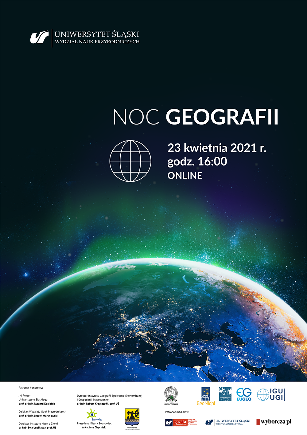plakat promujący Noc Geografii