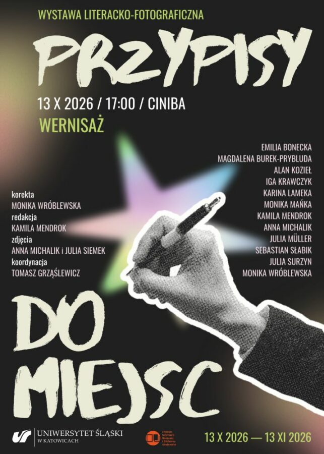 plakat promujący wystawę Przypisy do miejsc