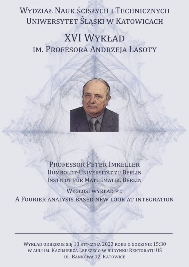 plakat promujący XVI wykład im. profesora Andrzeja Lasoty