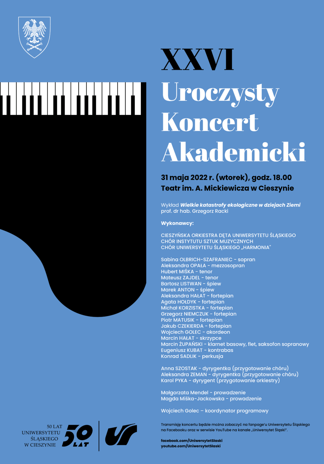 plakat promujący XXVI koncert akademicki, tekst jest dostępny w notce