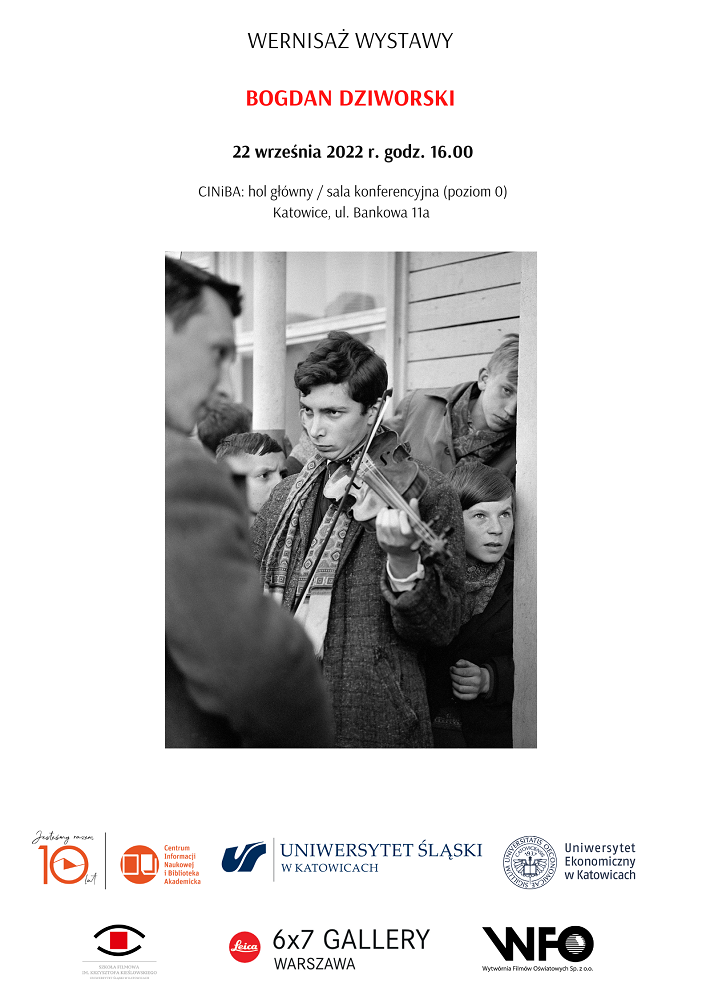 plakat promujący wernisaż wystawy poświęconej twórczości prof. Bogdana Dziworskiego