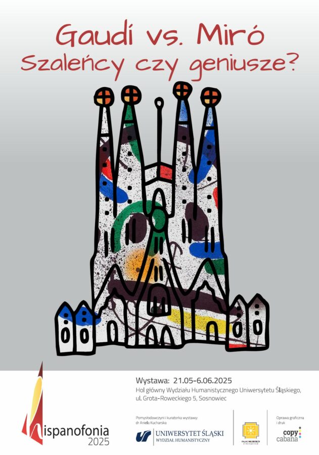 plakat promujący wystawę Gaudi vs Miro