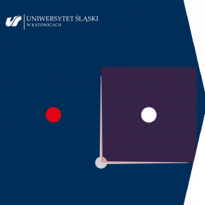 Granatowa okładka poradnika, dwa elementy graficzne, czerwone kółko oraz białe kółko na tle prostokąta