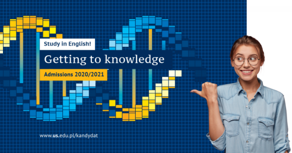 Graphic advertising admissions with slogan "Getting to knowledge"