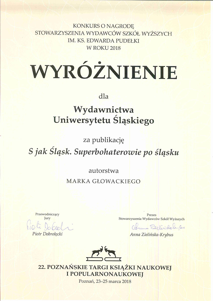 Dylom – wyróżnienie dla publikacji dr. Marka Głowackiego 