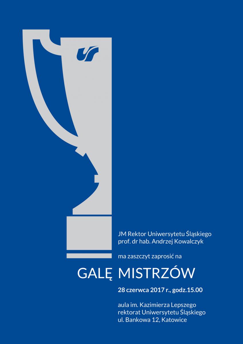 Plakat promujący Galę Mistrzów 2017 zawierający podstawowe dane nt. wydarzenia