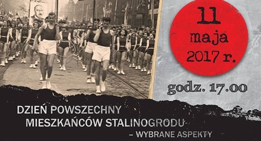 Plakat spotkania "Czwartek z historią" – zdjęcie archiwalne wykonane w Katowicach