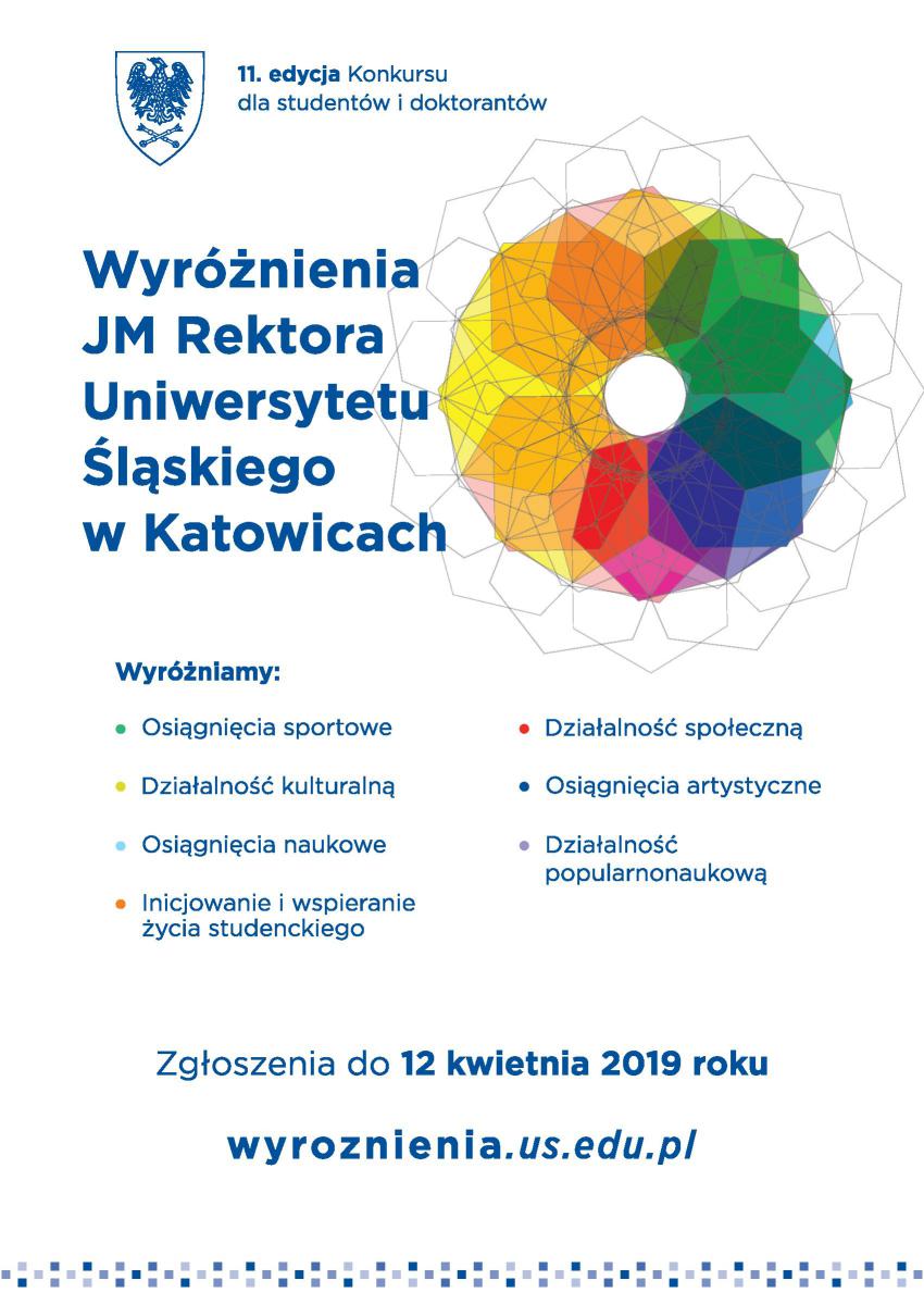 plakat promujący 11. edycję Wyróżnień JM Rektora UŚ