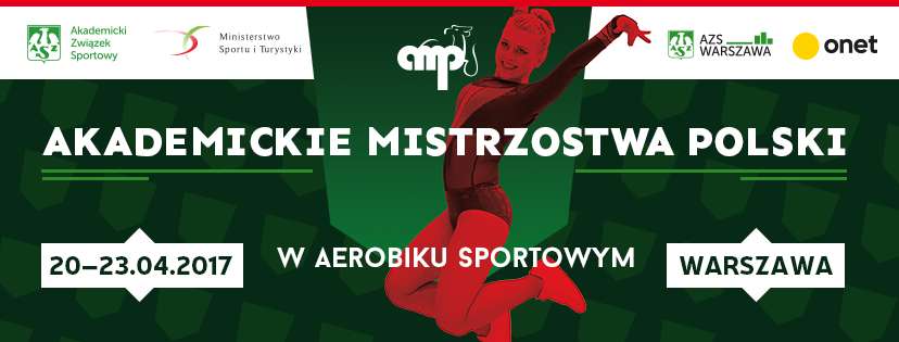Plakat Akademickich Mistrzostw Polski w aerobiku sportowym