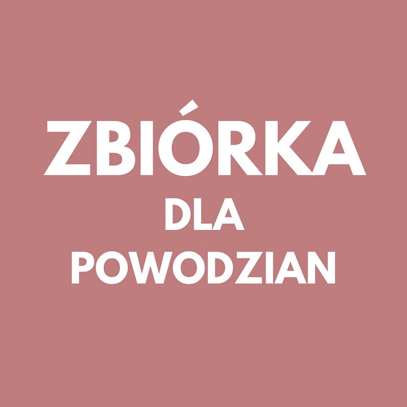 gafika z napisem "zbiórka dla powodzian"