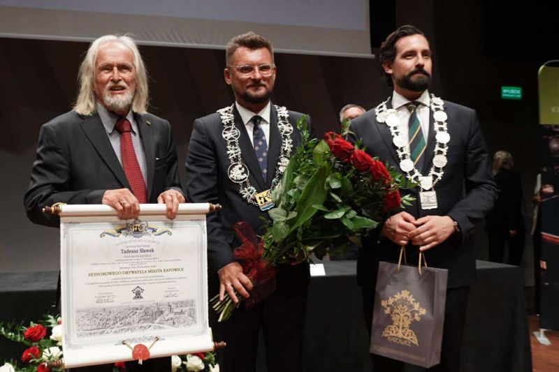Na zdjęciu od lewej prof. dr hab. Tadeusz Sławek i Prezydent Katowic dr Marcin Krupa | fot. Grzegorz Bargieła, WKATOWICACH.eu