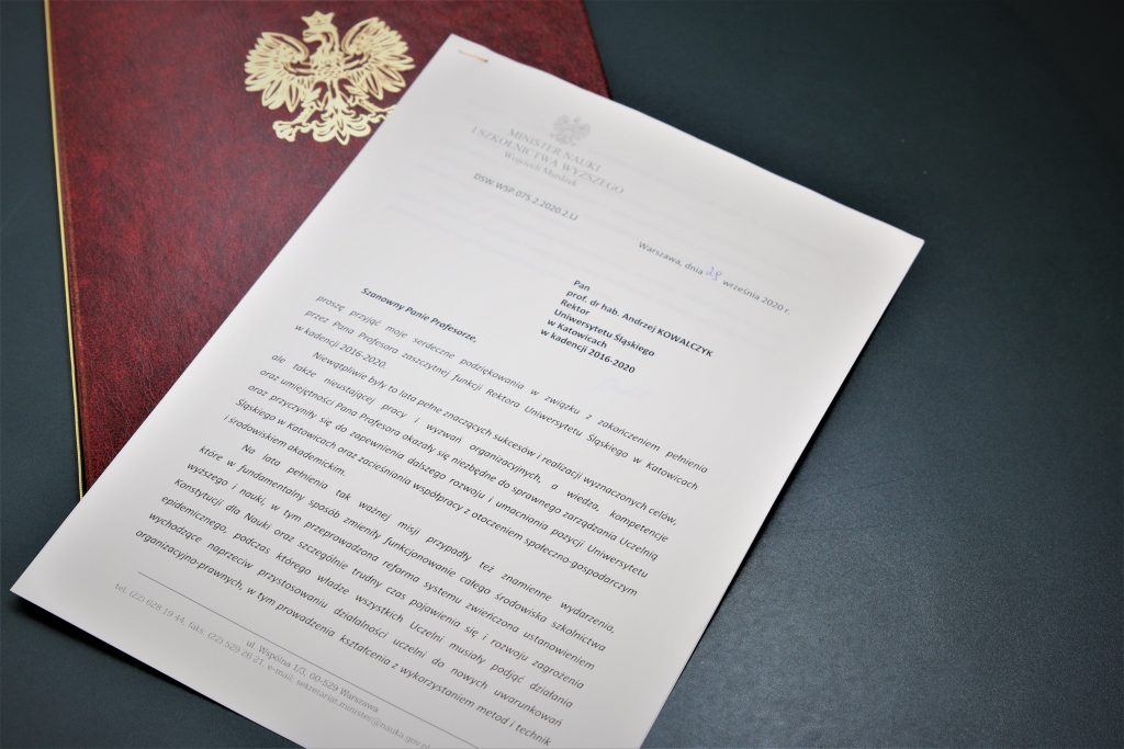 list Ministra Nauki i Szkolnictwa Wyższego/Letter from the Minister of Science and Higher Education