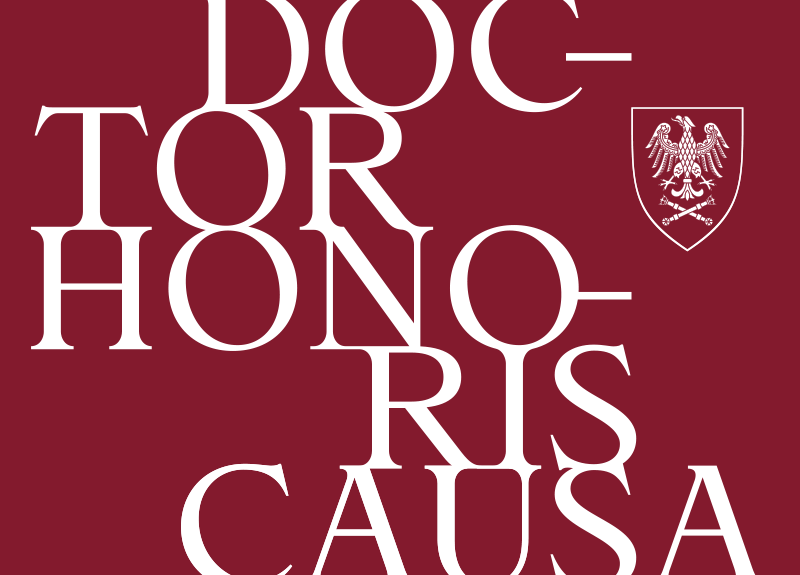 Grafika promująca doktoraty honoris causa/ graphic promoting the ceremonies of conferring honorary doctorate degrees