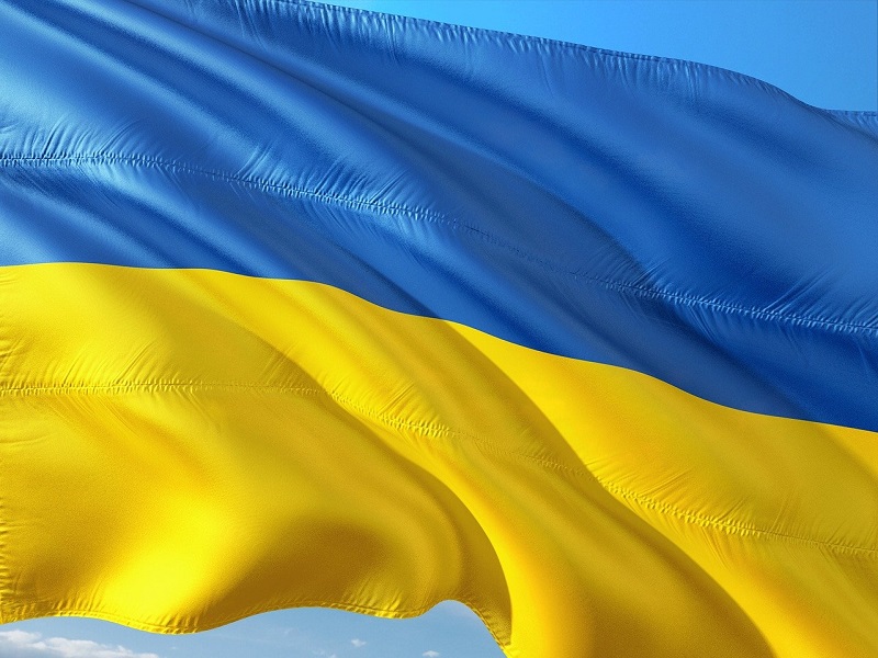 Powiewająca flaga Ukrainy