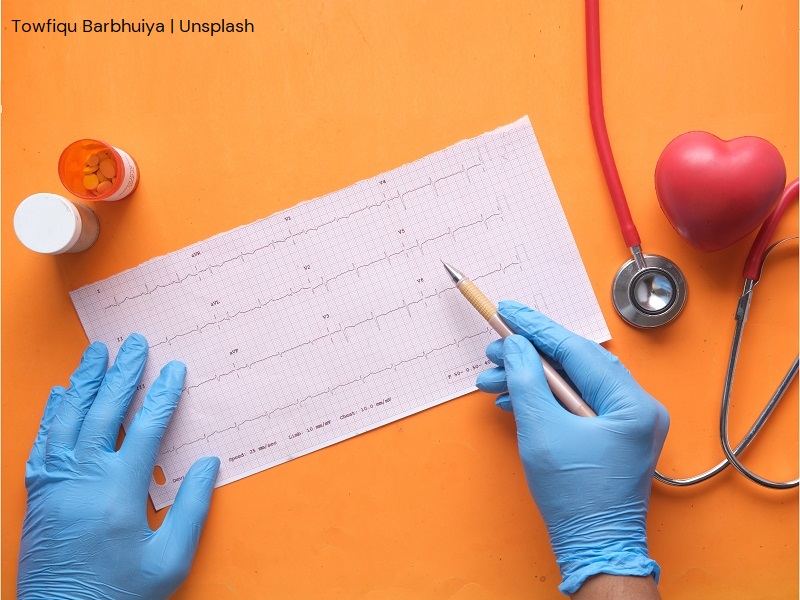 na zdjęciu wyniki badań EKG // a photo with ECG results