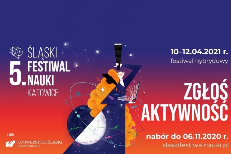 Grafika promująca nabór do Śląskiego Festiwalu Nauki/Graphics promoting recruitment for the Silesian Science Festival