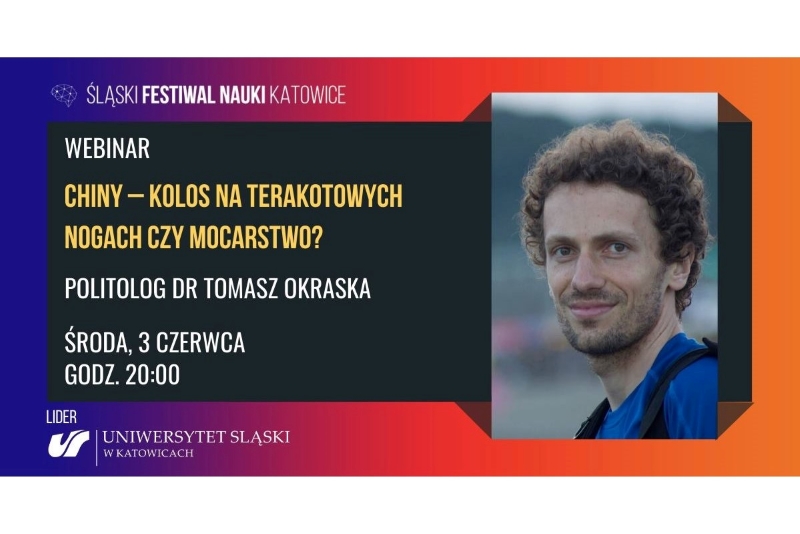 Plakat promujący webinarium w ramach Śląskiego Festiwalu Nauki
