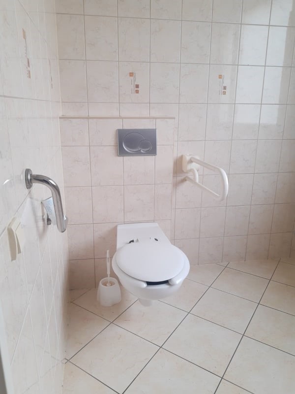 Toaleta z uchwytami./Toilet with holders.