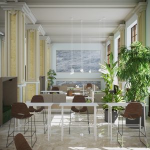 Grafika przedstawiająca projekt wnętrza SPINplace