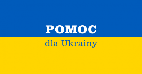 flaga Ukrainy, napis Pomoc dla Ukrainy