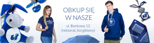 Grafika promująca sklep z gadżetami UŚ