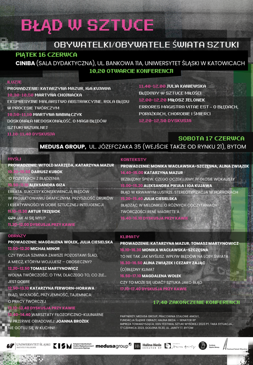 program konferencji "Błąd w sztuce"