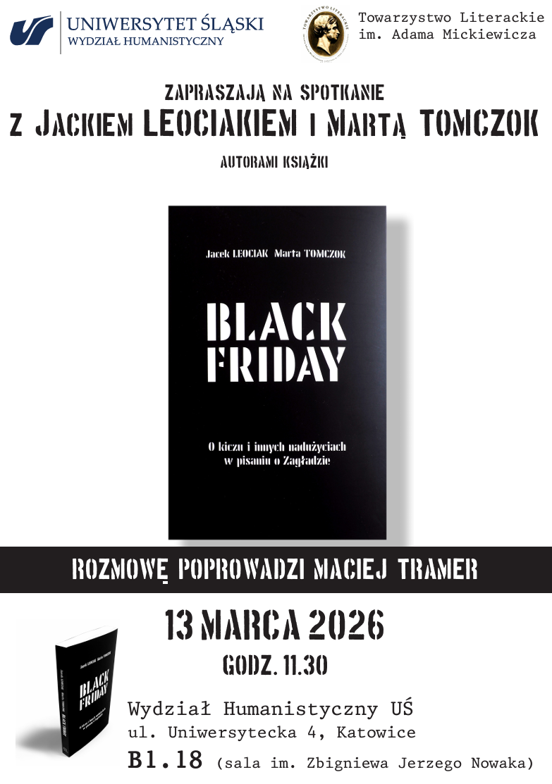 Plakat z okładką książki BLACK FRIDAY