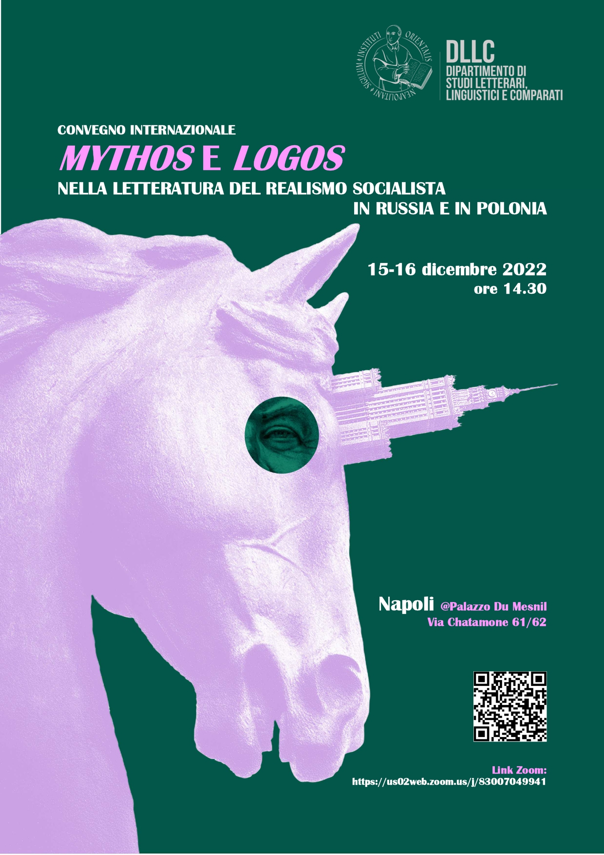 plakat międzynarodowej konferencji“Mythos e logos nella letteratura del realismo socialista in Russia e in Polonia” 