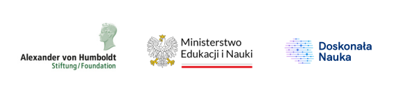 logo Alexander von Humboldt Stiftung, Ministerstwo Nauki i Edukacji oraz programu Doskonała Nauka