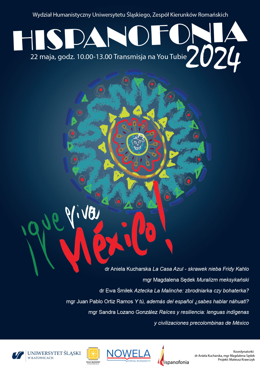 Plakat promujący hispanofonię 2024. Plakat wykonany w stylu meksykańskim.