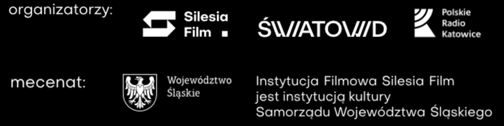 plansza z logotypami organizatorów oraz mecenatu Województwa Śląskiego i Instytucji Filmowej Silesia Film