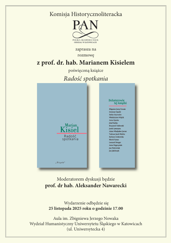 plakat promujący spotkanie z prof. Kisielem