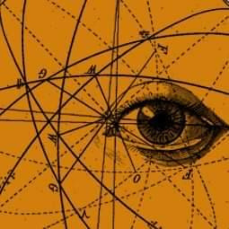 grafika przedstawiająca rysunek oka na żółtym tle
