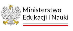 logo MEiN: napis Ministerstwo Edukacji i Nauki, obok z lewej strony orzeł biały w koronie, pod napisem pasek w kolorach flagi Polski