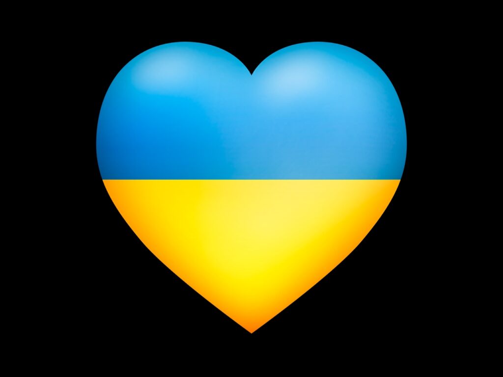 serce w kolorach flagi ukraińskiej