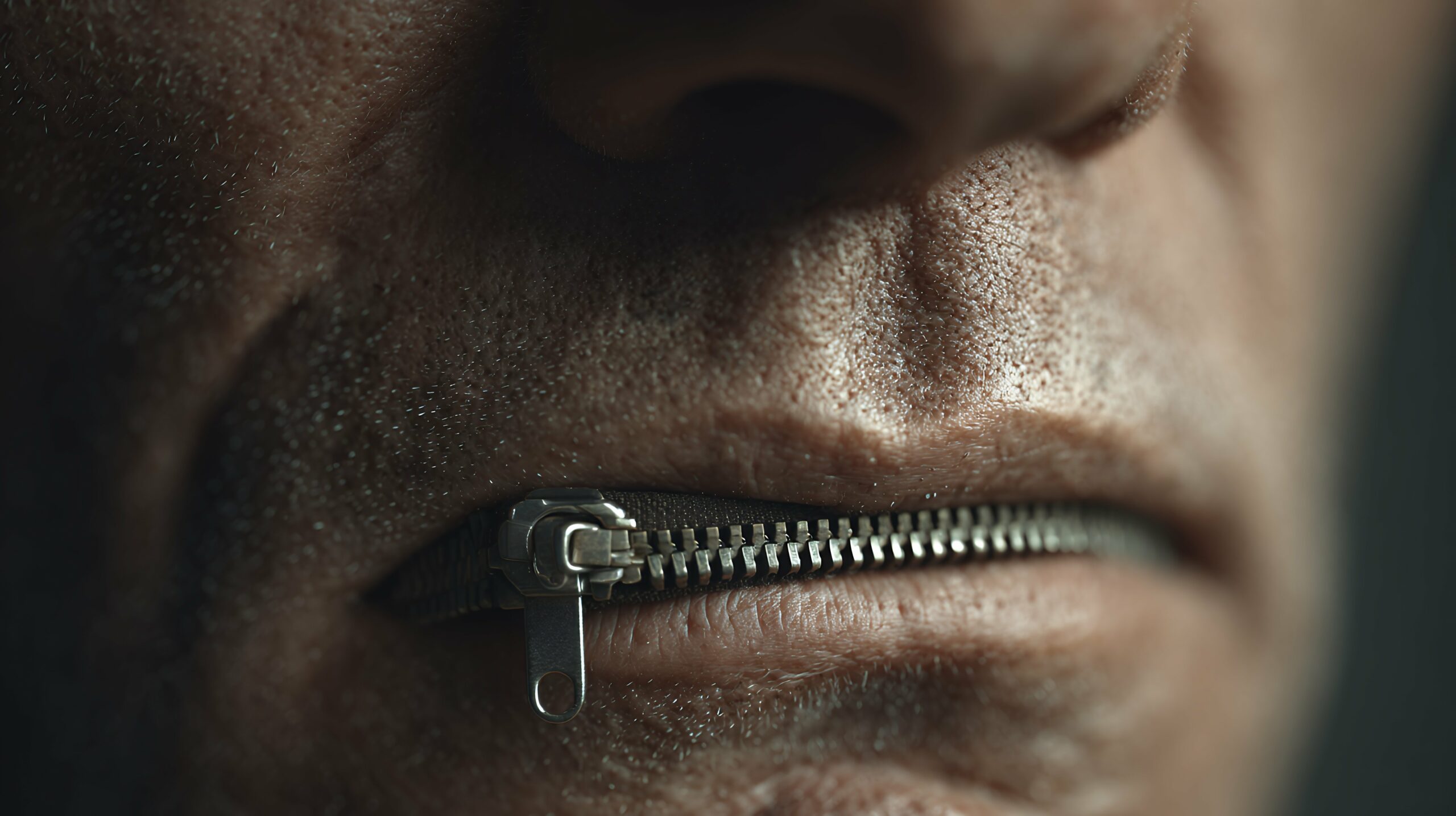 zamek błyskawiczny na ustach