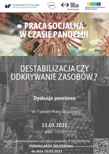 Plakat promujacy wydarzenie VII Tydzień Pracy Socjalnej