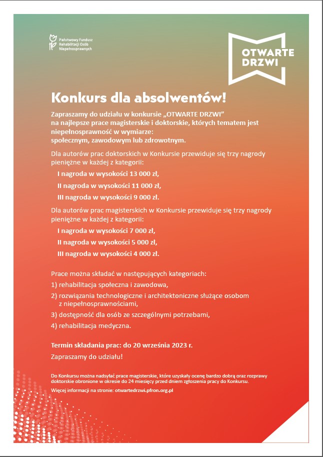 Konkurs dla absolwentów!-Plakat