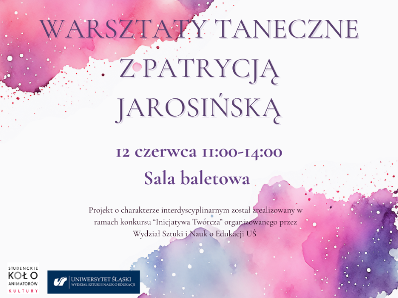 Rytmy ciszy. Warsztaty taneczne w ramach konkursu dla studentów WSNE: Inicjatywa Twórcza-plakat